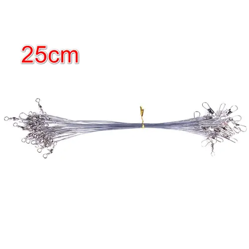 Anti Bite Steel Fishing Line Steel Wire Leader With Swivel Fishing Accessory Lead Core Leash Fishing Wire 15cm 20cm 25cm 30cm - Image 16