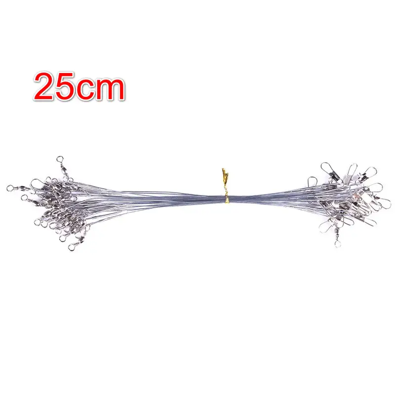 Anti Bite Steel Fishing Line Steel Wire Leader With Swivel Fishing Accessory Lead Core Leash Fishing Wire 15cm 20cm 25cm 30cm - Image 16