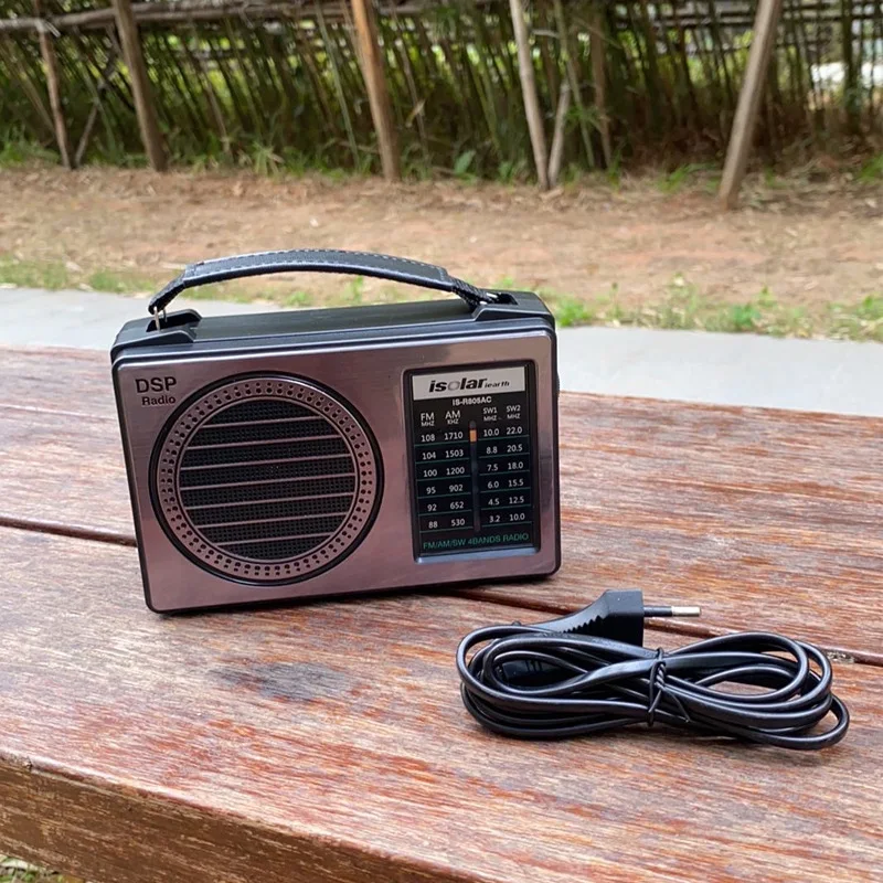 Portable FM AM SW DSP Radio Handheld Multi-band High Sensitivity Radios Receiver with Antenna Support D Battery AC 220V for Elde