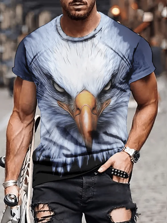 thumbnail image 1 of Camiseta informal con estampado 3D para hombre, ropa deportiva cómoda, transpirable, de secado rápido, para verano, 2024, 1 of 4