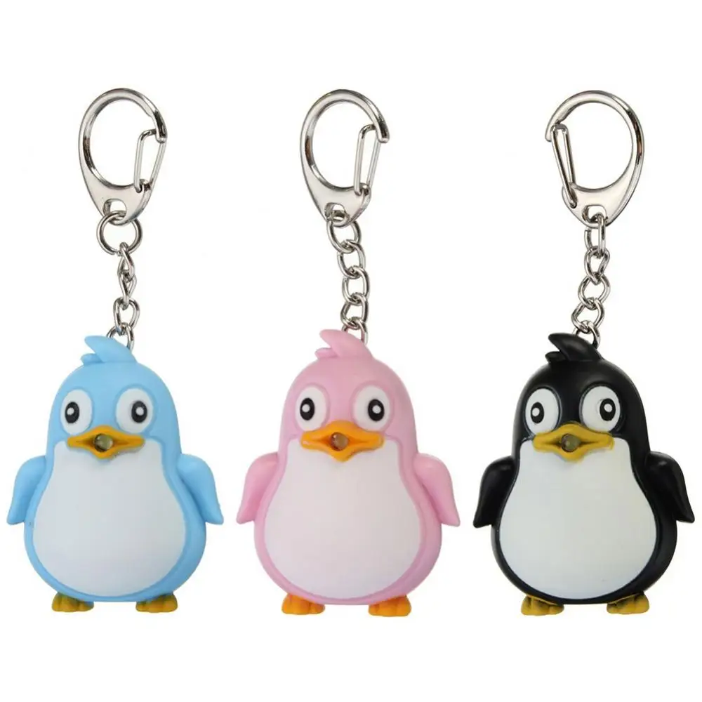 Cute-Animal-Penguin-Keychain-Keyring-LED-Light-with-Sound-Key-Chain-Key ...
