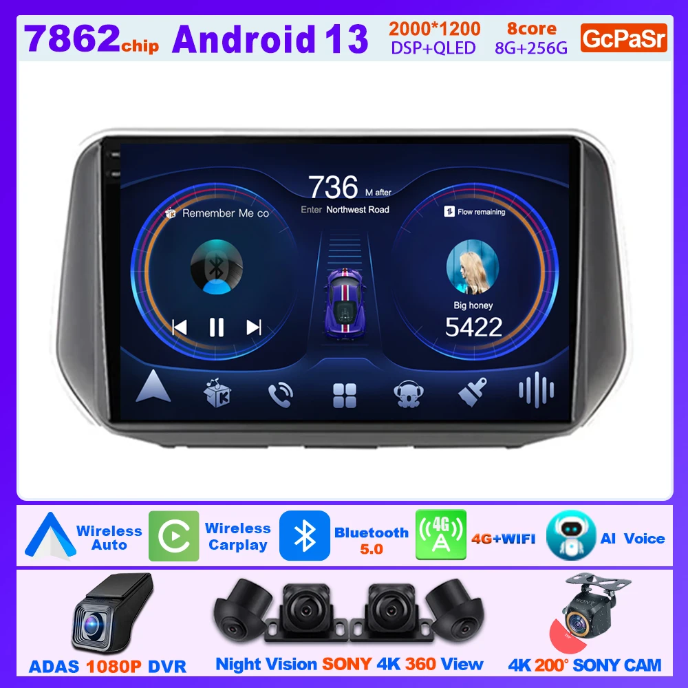 

Carplay Android Radio For HYUNDAI SANTAFE 2018 - 2019 Multimedia Player Touch Screen 10.1Inch Bluetooth 4G Wifi Camera Display