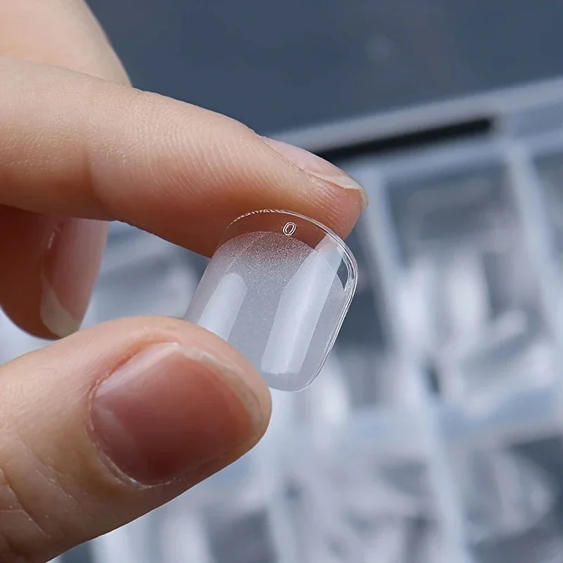 120pcs Soft Gel Fake Nails Short Square Shape False Nail Tips Half Matte Acrylic Square Fingernails DIY For Women Girls