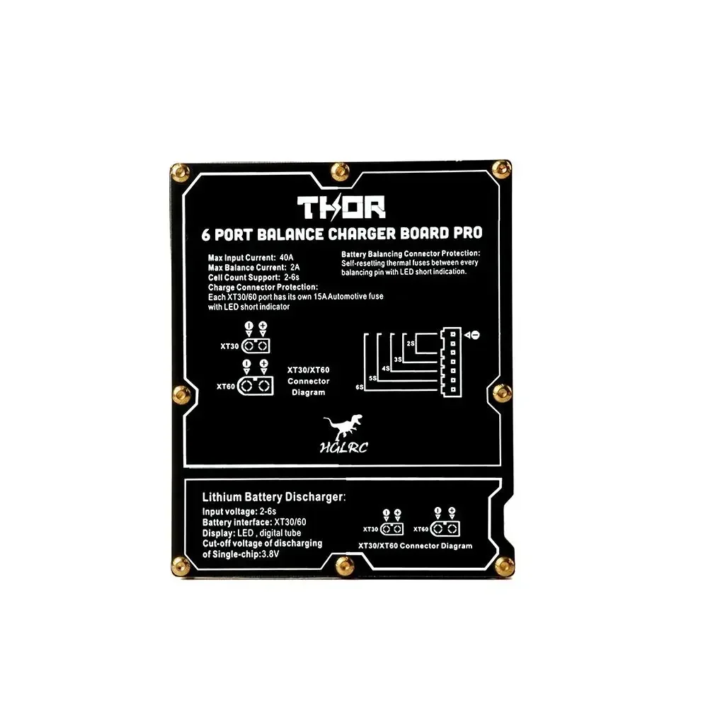 Thor Pro 6 ports avec connecteurs XT60 et XT30, adapté pour chargeurs IMAX B6 et ISDT Q6