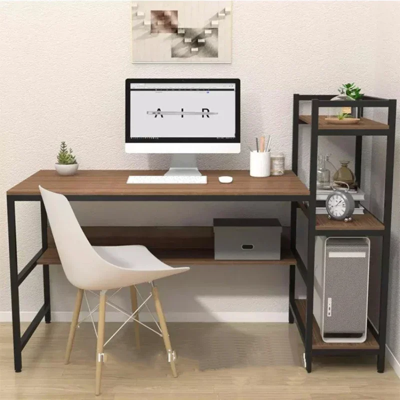 

Simple Component Office Desk Bookshelf Student Desk with Shelf Combination Computer Desk