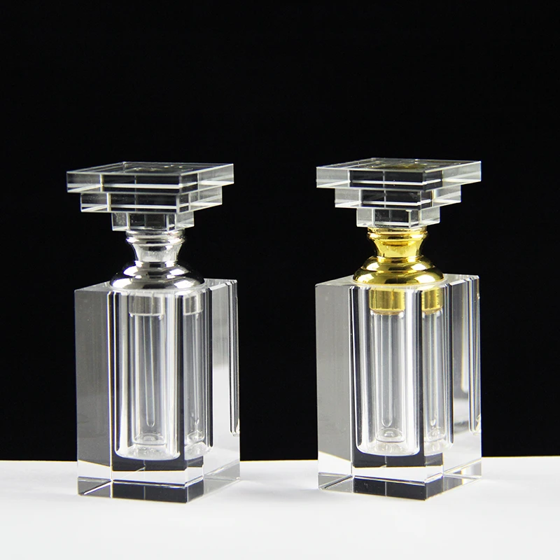 빈티지 직사각형 장식 에센셜 오일 향수 병, 빈 리필 홈 드레서 책상 장식, 3ml
