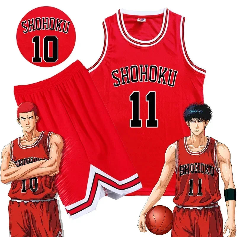 

Slam Dunk Cosplay Kaede Rukawa Sakuragi Hanamichi Cosplay Costume Anime Vest Basketball Jersey School Uniform Halloween