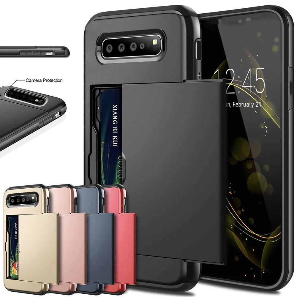 Per Samsung S10 5G S10 Plus S10E Custodia Per Scheda Scorrevole Per Armatura Per Samsung Galaxy S10 S10E S10 + Plus Custodia Per Slot Per Schede