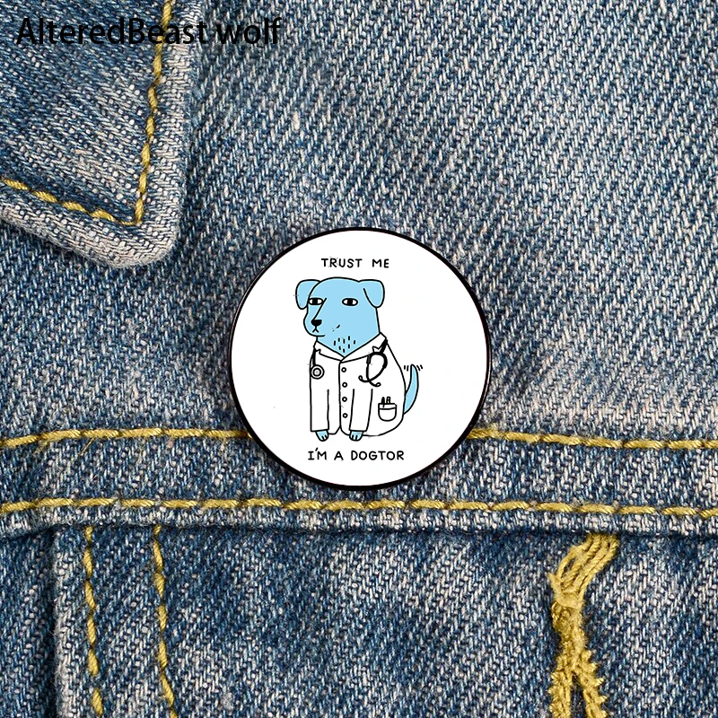 

Dogtor Cartoon Printed Pin Custom Funny Brooches Shirt Lapel Bag Cute Badge Cartoon Cute Jewelry Gift for Lover Girl Friends