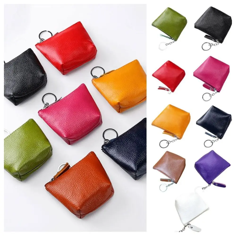 

Korean Style Small Leather Coin Purse Mini Zipper Short Clutch Bag Earphone Holder Short Clutch Bag Lipstick Storage Bag Travel