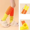 3Pairs Women Juniors Neon Ribbed Leg Warmers for 80s Eighty's Party Sports Yoga Footless Socks Punk Knee High Gothic Hip-hop 1