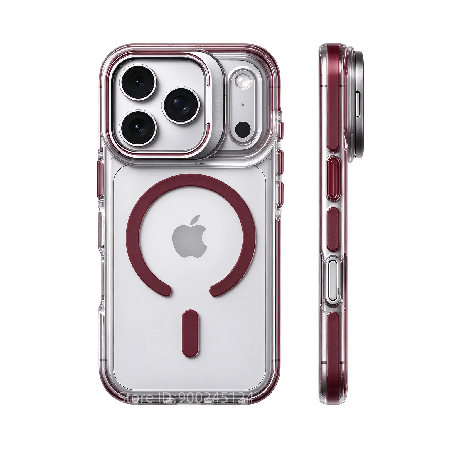 Luxury Shockproof Magnetic Clear Bumper Case with Lens Protection and Stand Feature