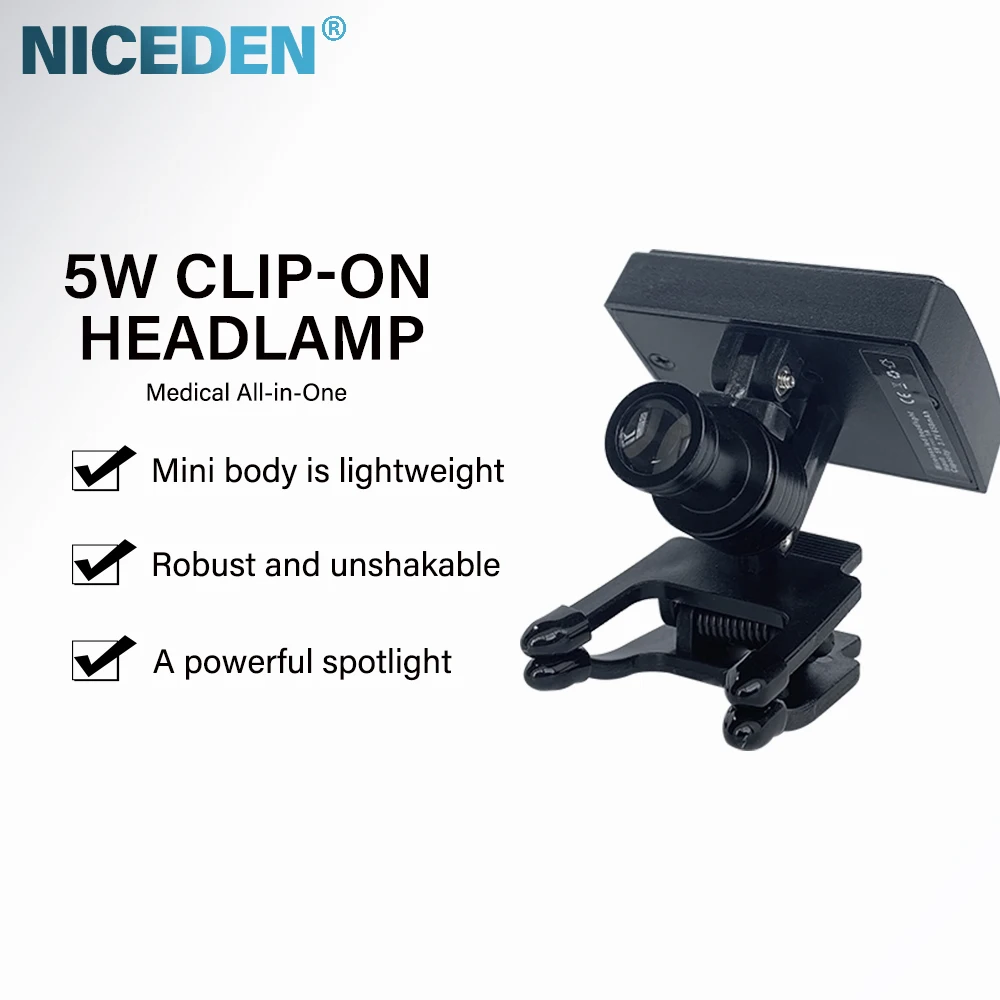 2023Newest Dental 5W Wireless LED Headlight With Clip Portable Binocular Light For Dentist Loupe Lab Medical Magnifier_voghion.com