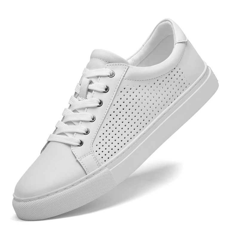 Plus Big Size 49 50 Pure White Shoes Mens Leather Sneakers Leather Casual Flat Skateboarding Shoes Hot Sale 2