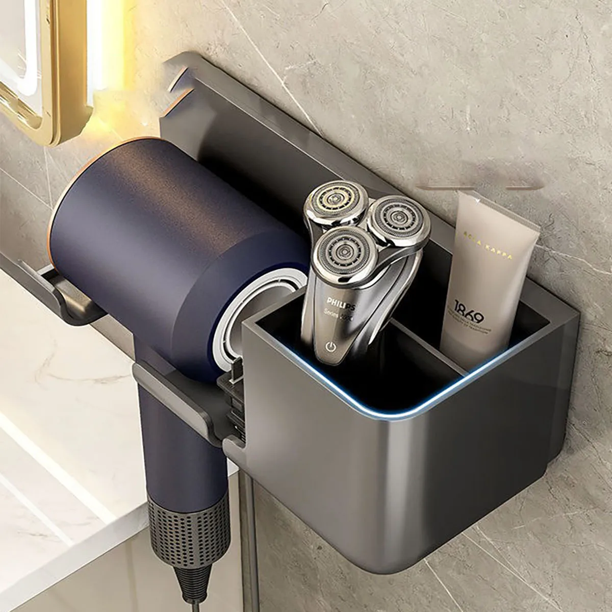 Hair Dryer Holder Wall Dryer Cradle Straightener Stand Hairdryer Organizer Box Toilet Blower Holder Shelf Bathroom Accessories