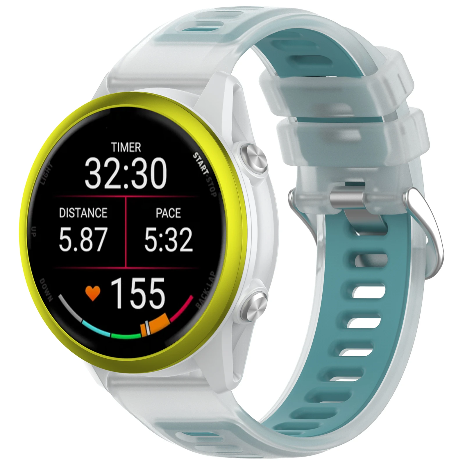 Two-Tone Sports Silicone Watch Band - 20mm/22mm Strap