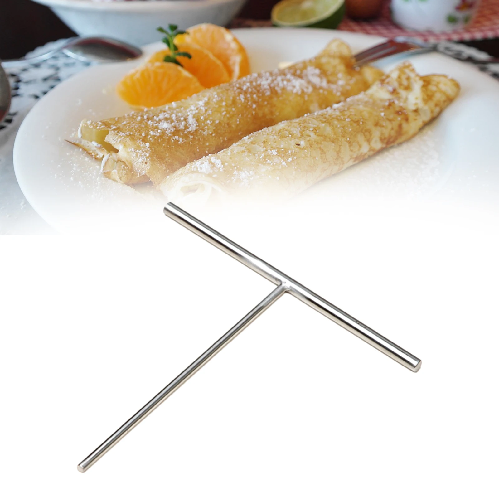 Hpamba Distributore Di Pasta In Acciaio Inox Stendi Crepes A Forma Di T Spargitore Crepes Distributore, Crepes Wender Spatola Crepes Accessori Per Crepes Per Casa Cucina Cottura Utensili Da Forno