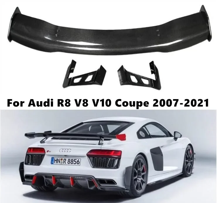 

Спойлер для Audi R8 V8 V10 Coupe GT Sport 2007-2021, задний фонарь для крыльев, реальное углеродное волокно