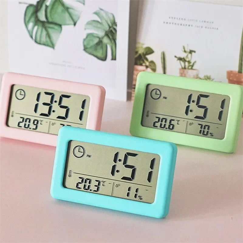 Digital Clock Thermometer Hygrometer Electronics LED Indoor Electronic Humidity Monitor Desktop Table Alarm Clocks Home Decor