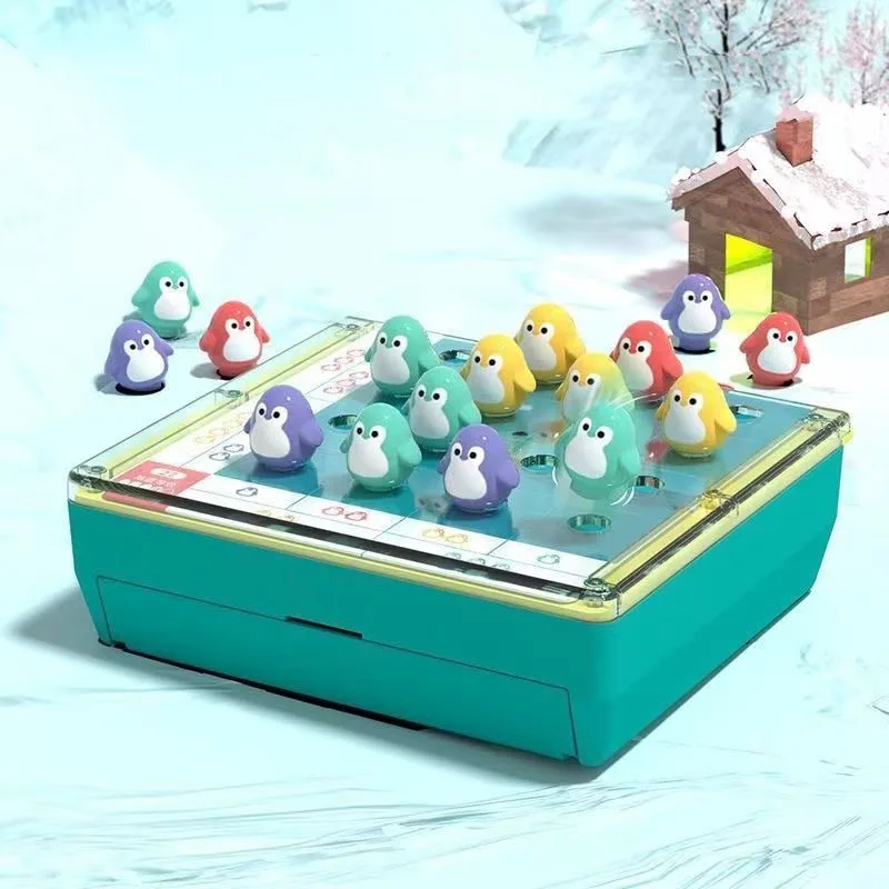ANU New Penguin Array Toys Reasoning Brain Thinking Training Children's IQ Education Chessboard Games Gifts Interactive Toys