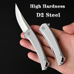 Folding Knife High Hardness D2 Steel Quick Opening Outdoor EDC Camping Tactics Self-defense Tool Fruit Knives Box Open Pocket HQ