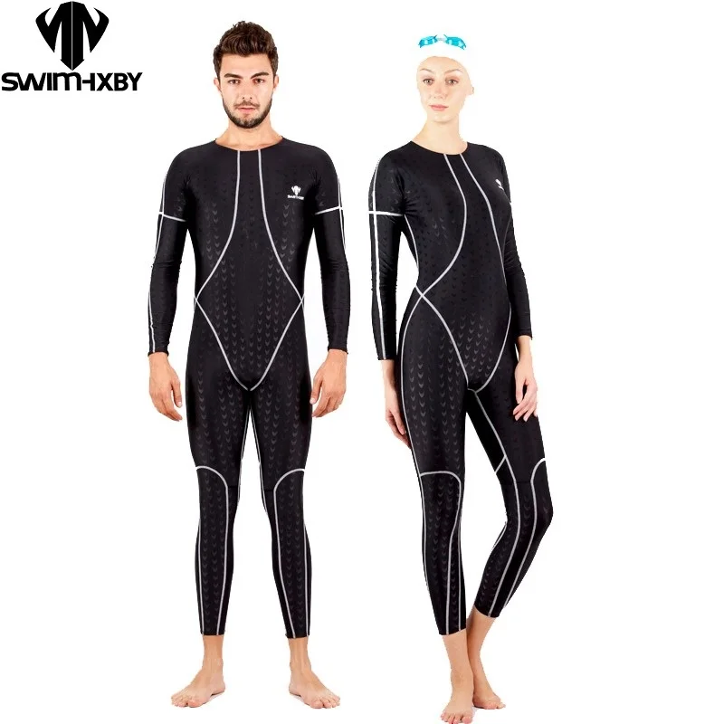 HBXY Long Sleeve High  Waist Swimsuit Full Body Wet Suits One Piece Swimwear