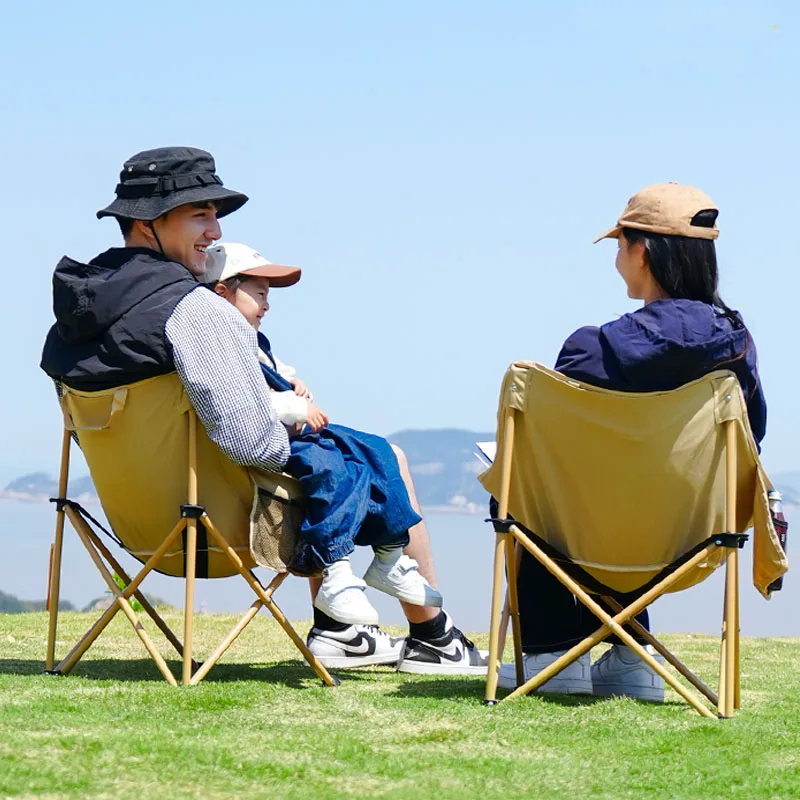 Folding Moon Chairs Ultralight Outdoor Camping Chair Portable Lightweight Folding Chair for Picnic Beach Fishing Leisure Chair