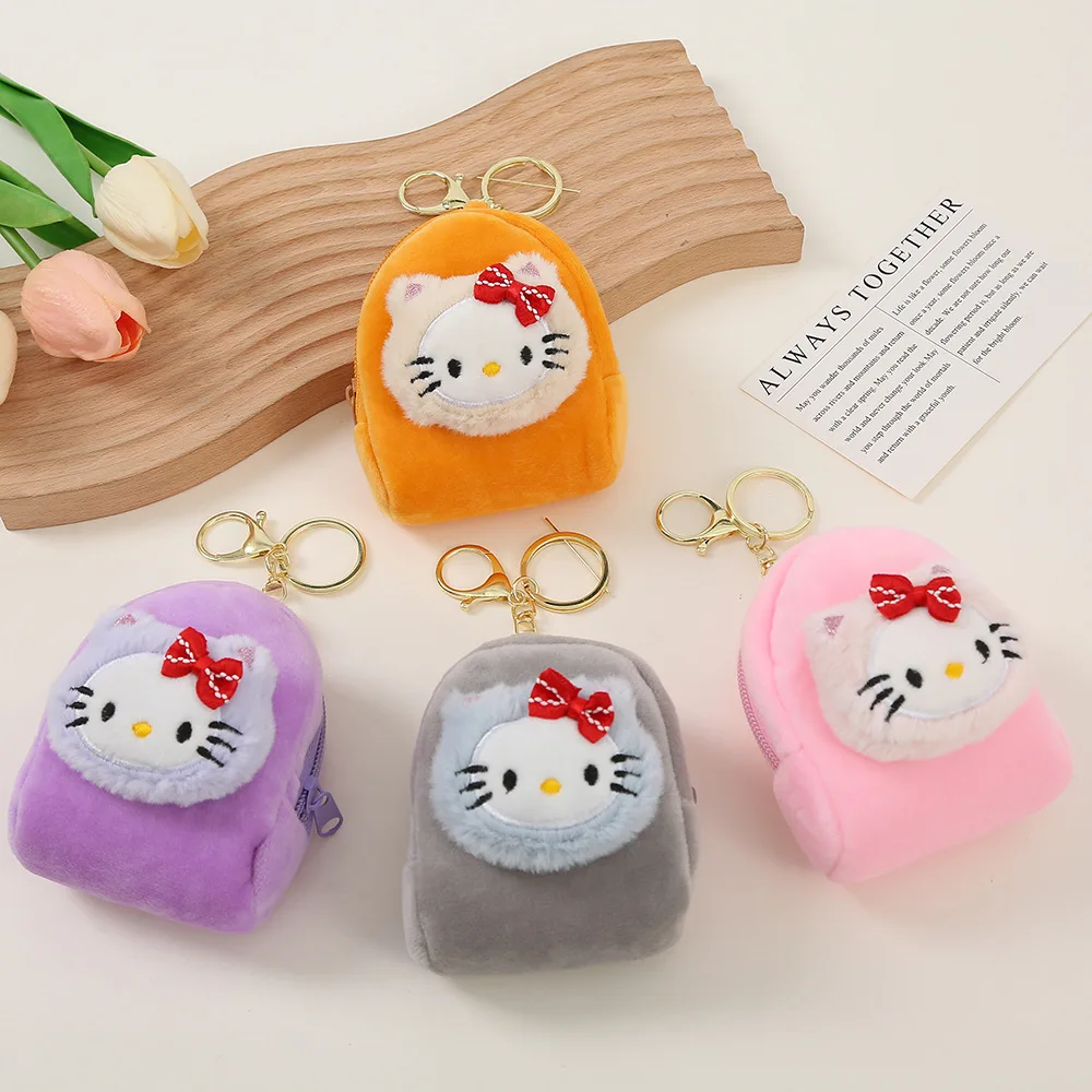 

Hello Kitty Keychain Kawaii Cartoon Coin Purse Bag Decor Soft Pp Cotton Kawaii Hello Kitty Plush Key Ring Pendant for Girl Gifts