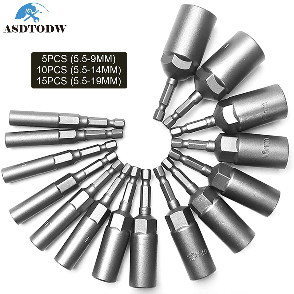 Socket Adapter Set Hex Shank Impact Driver Drill 3 8 Socket Adapter