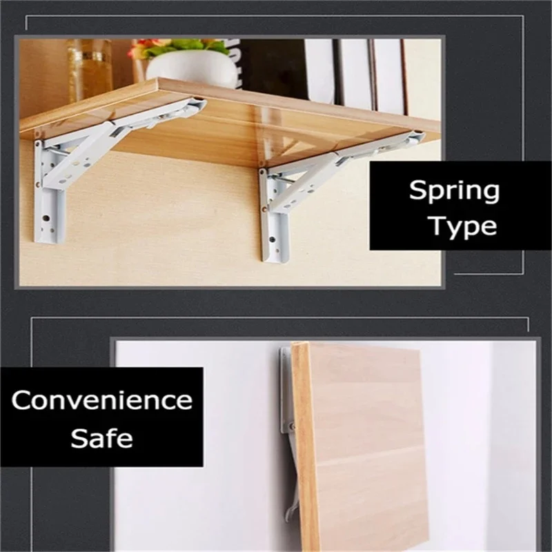 Folding Bracket 8"/10"/12"/14"/16" for Shelf Table Desk Wall Mounted Support Arm Space Saving Carbon Steel shelf bracket folding shelf bracket shelf support