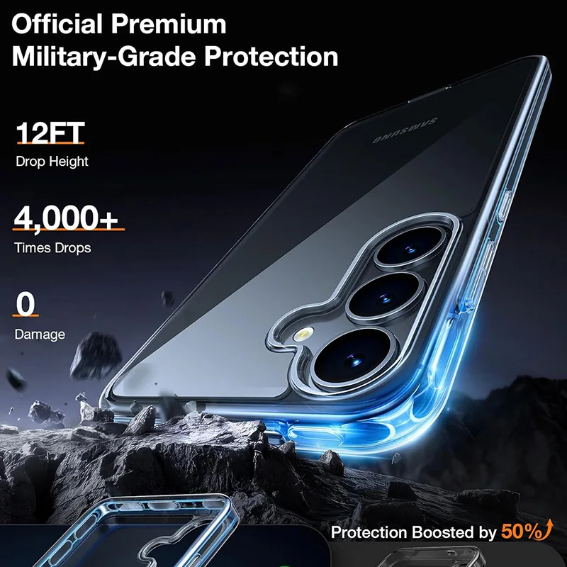 Premium Crystal Clear Rugged Shockproof Phone Case - Scratch-Resistant Transparent Cover