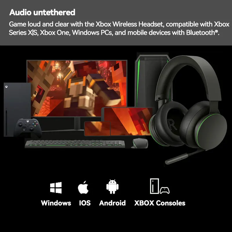Casque Bluetooth sans fil Microsoft Xbox, Windows 10, 11 appareils