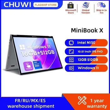 CHUWI MiniBook X Intel N150 Tablet Laptop 2-in-1 da 10,51 Pollici, 12GB LPDDR5, 512GB SSD, Windows 11, Mini Notebook 2K FHD, Wi-Fi 6