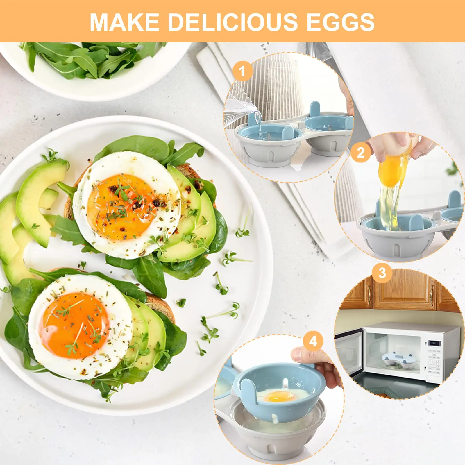 Microwave Oven Egg Poacher 2 Grid Silicone Egg Cooker For Boiled Eggs Duck Eggs And Household Kitchen Cooking Gadgets