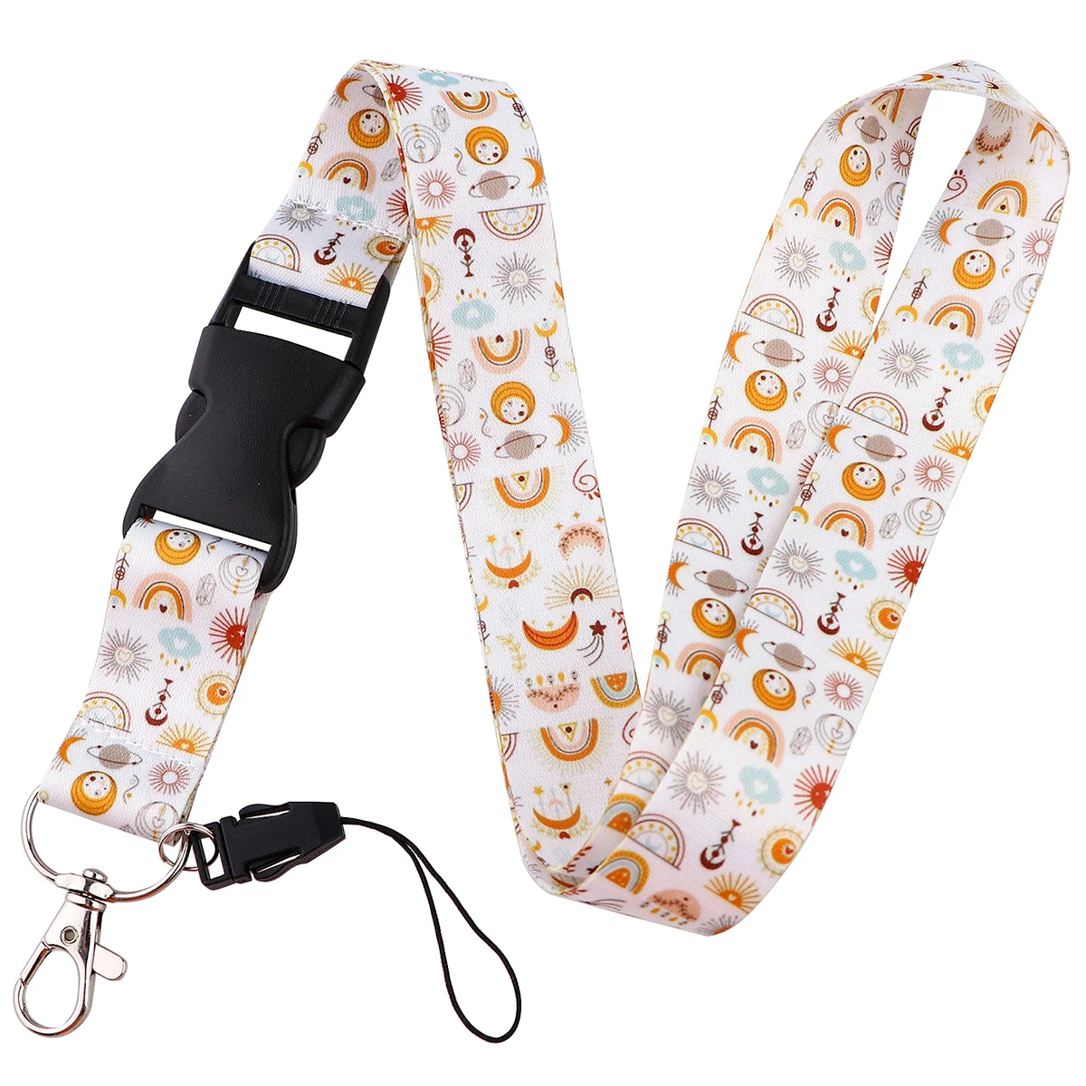 Cute Rainbow Lanyard for Key Neck Strap Lanyard Card Holder Badge Key Chain Key Holder Hang Rope Keyrings Accessories for Women