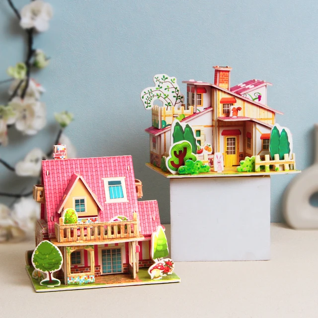 Modèle De Maison En Papier Jouet De Puzzle 3d Pour Enfants À Faire