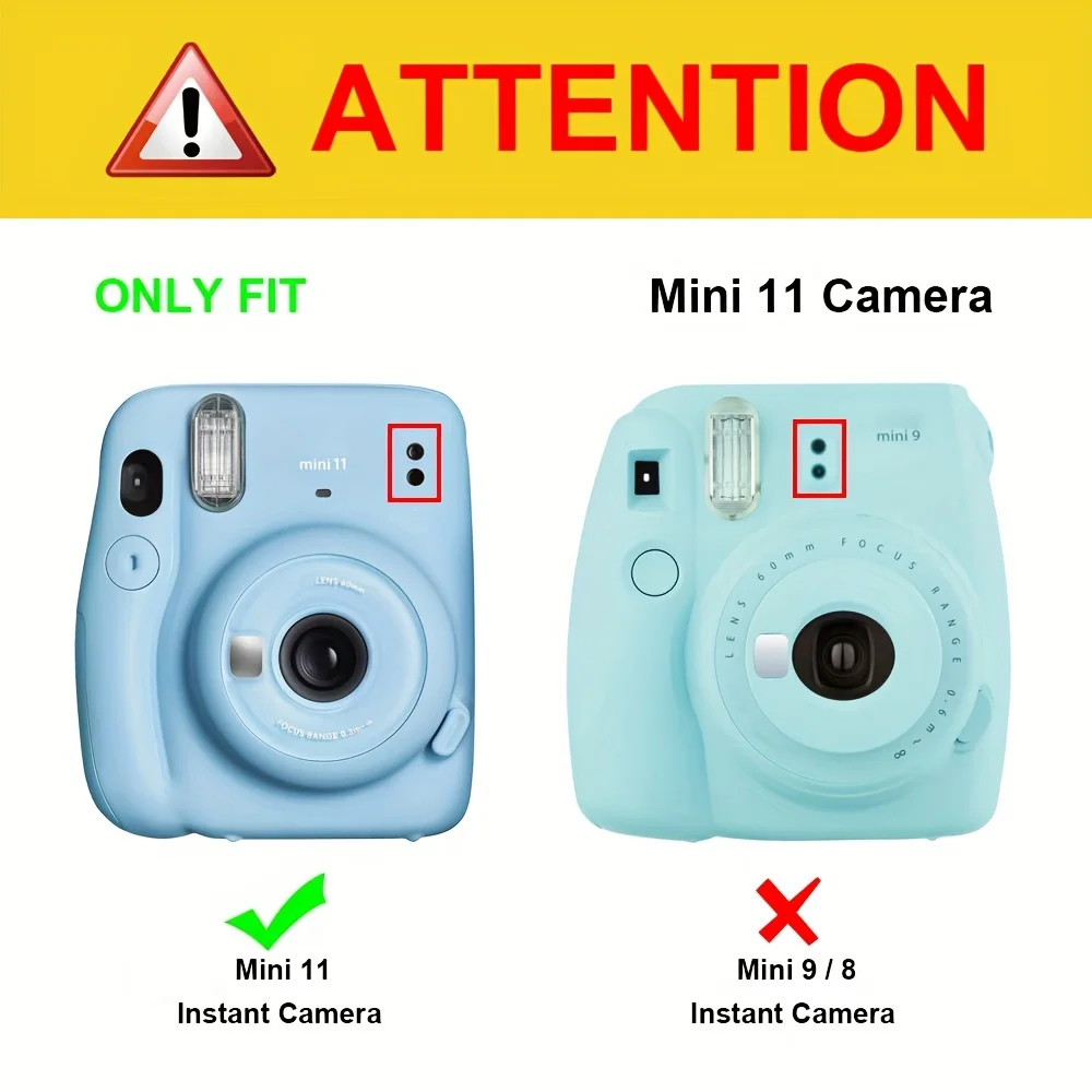 1 camera hard case Transparent case for Instax Mini 11 camera with strap