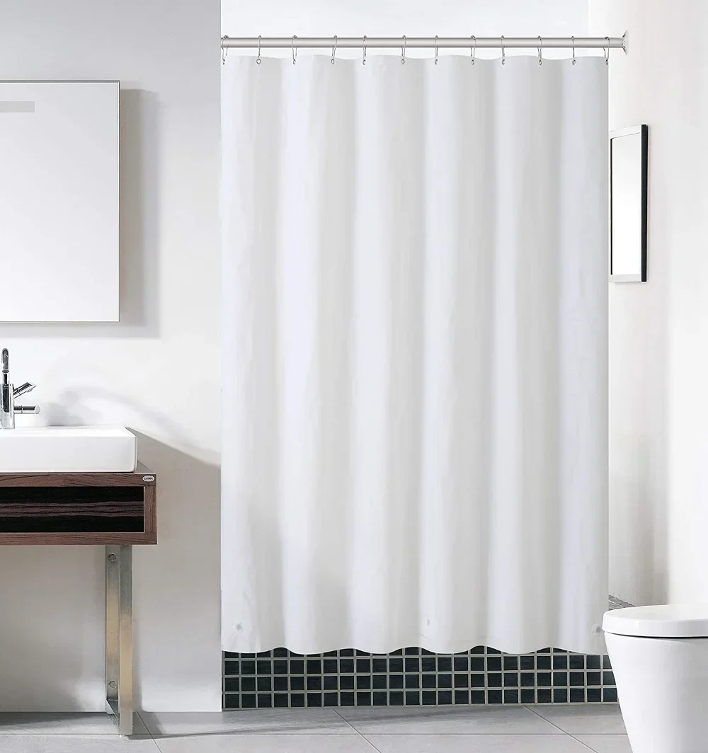 180-230cm Shower Curtains shower curtains Waterproof Heavy Duty Thick Fabric Bath Curtain for Hotel Bathroom Bathtub Solid White Private Cover