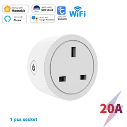 Premium Smart WiFi Outlet with Voice Control & Energy Monitoring - Homekit - 20A - 1pcs