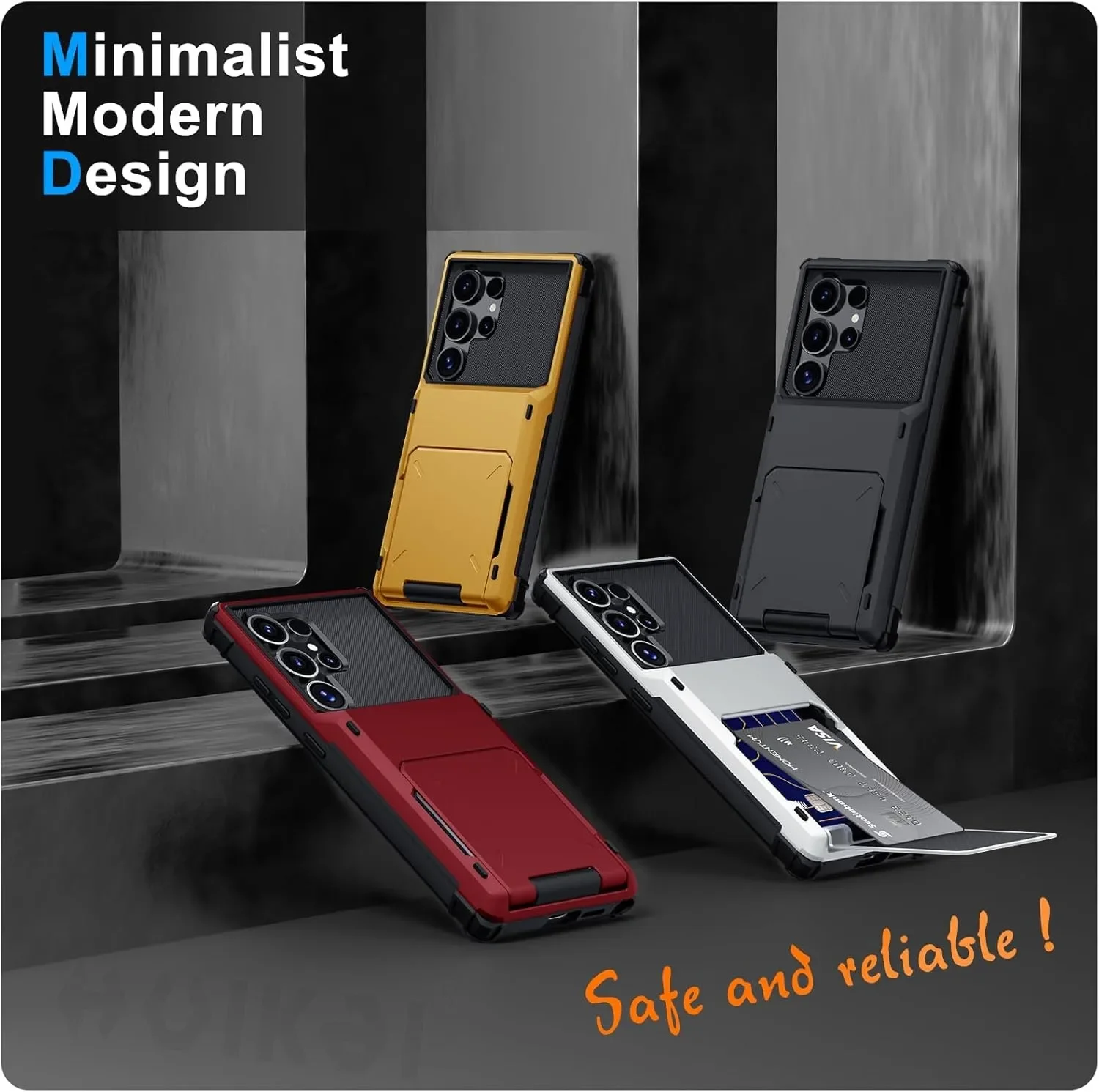Card Holder Case: Heavy Duty Wallet with Hidden Flip Slot Protective Cover