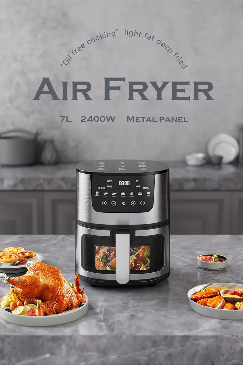 7L Visual Freidora De Aire Airfreyer Stainless Steel Air Fryer Household Large Capacity Multifunctional Freidora Aire