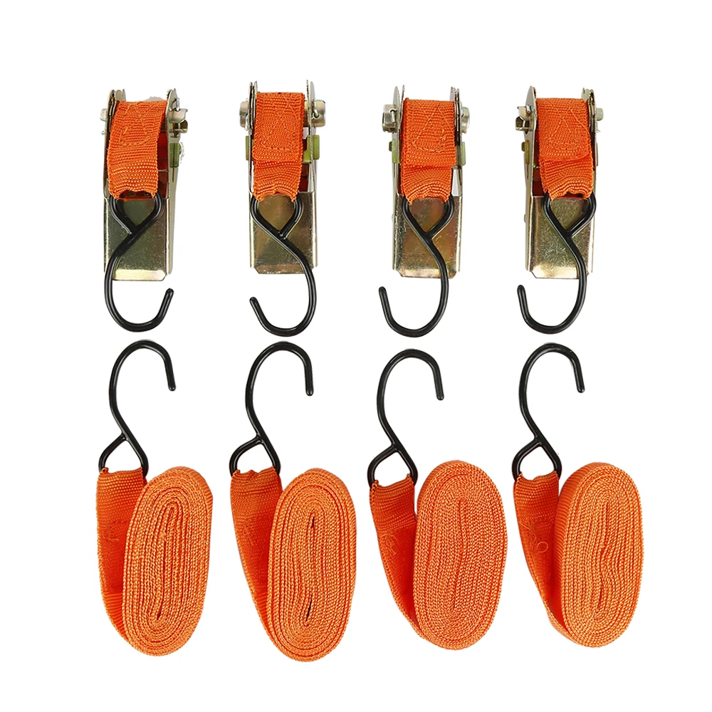 Ratchet tie down cargo Straps lashing package Webbing Hold Secure Ratchet Belt Straps Moving Hauling Truck Motorcycle