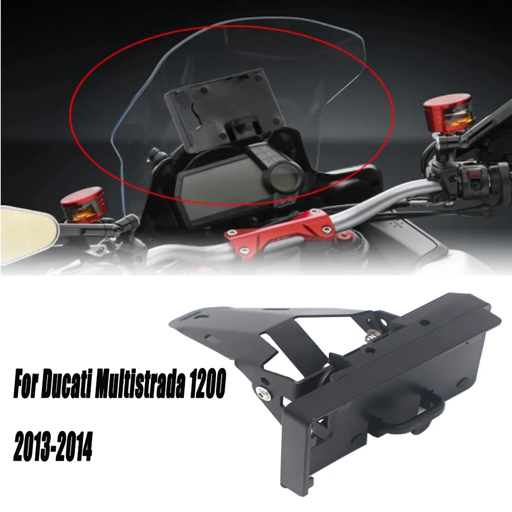 Moto 2013 2014 Per Ducati Multistrada 1200 Supporto Per Telefono Gps Staffa Per Supporto Caricatore Usb Gps Moto