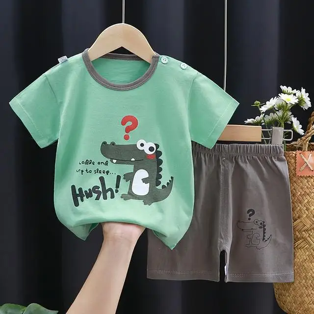Baby Clothing Set expensive Brand Clothing Kids T-shirt Shorts Suit Casual Summer Children's Short Sleeve Sets Printed Cartoon Boys Girls Outfits 0-4 Age Baby Clothing Set luxury Baby Clothing Set