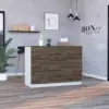 Grecia Kitchen Base Cabinet,Three Drawers, Two Internal Shelves White / Dark Walnut 3