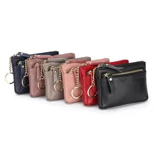  Soft Men Women Card Coin Key Holder Zipper Leather Wallet Pouch Bag Purse Gift New Drop Ship 