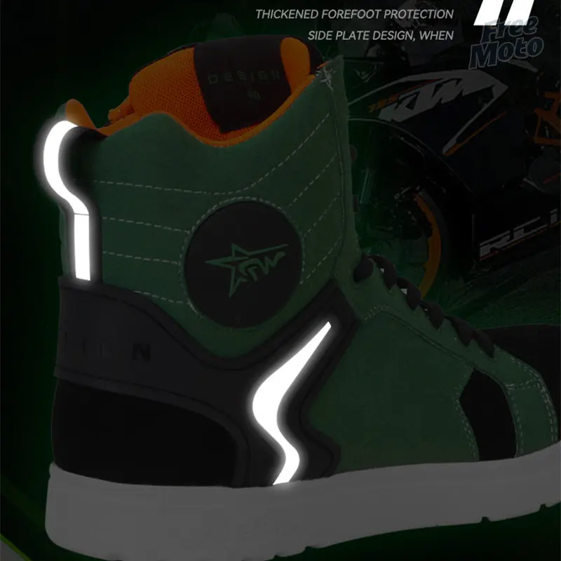 Motorcycle Boots motorcycle shoes motorcycle boots Men Motocross Boots Breathable Racing Riding 2 Colour