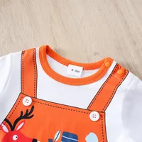 0-36M Summer Baby Boys and Girls Round Neck Short sleeved jumpsuit Full Print Dinosaur Comfortable and Breathable 3