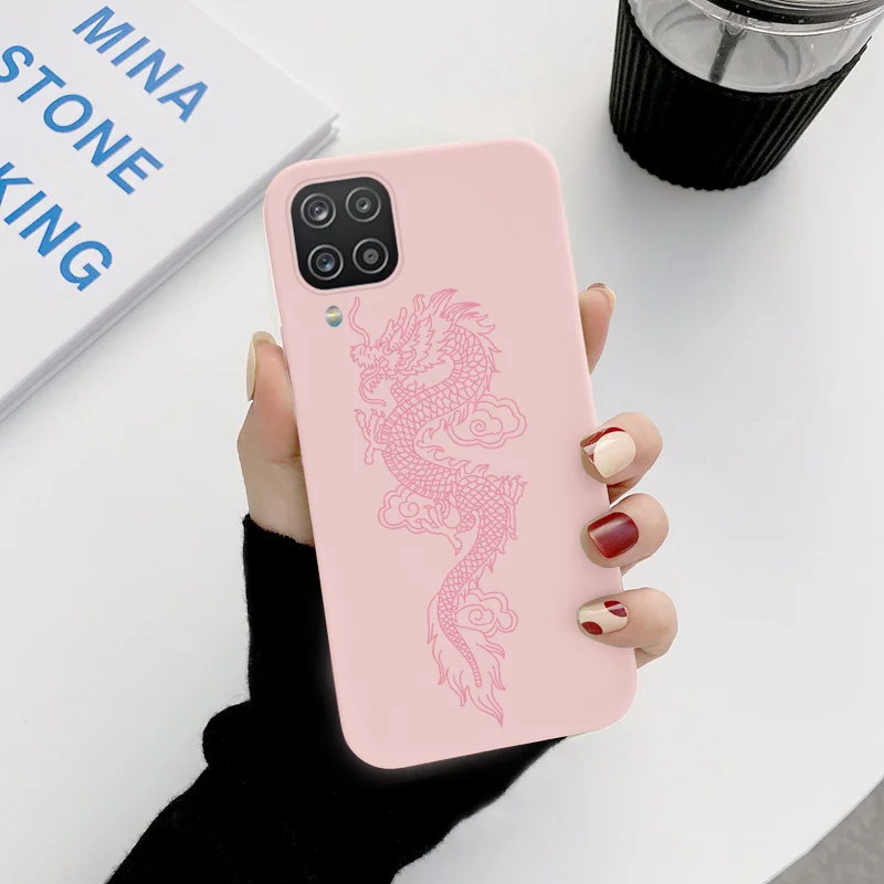 For Samsung Galaxy A12 Case Dinosaur Back Cover Phone Cases For Samsung A 12 GalaxyA12 Animal Flower Shockproof Silicone Fundas silicone cover with s pen Cases For Samsung