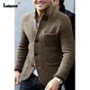 Mens Elegant Leisure Casual Knitted Blazers European Style 2024 Spring Classic Basic Jackets Men Slim Comfy Blazers Outerwear 3